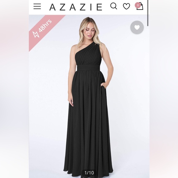 Azazie Dresses & Skirts - AZAZIE MOLLY
A-Line One Shoulder Chiffon Floor-Length Dress black